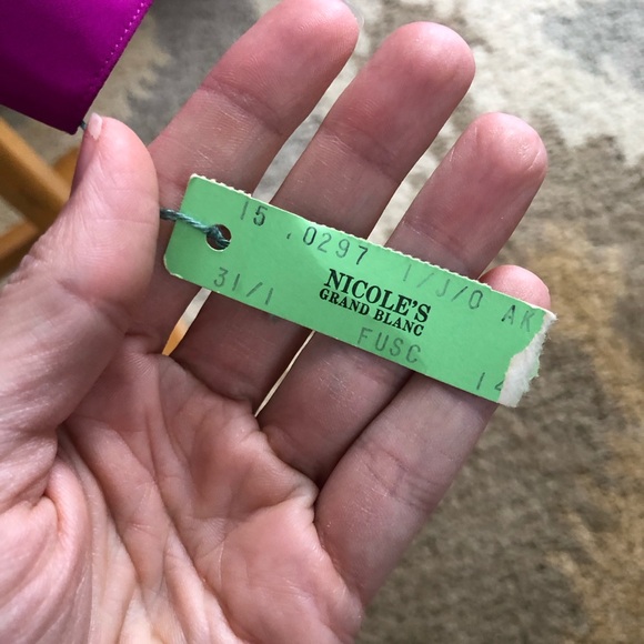 Vintage Christian Dior Pleated Front Blouse Purple Sz 14 NWT! - Picture 7 of 10